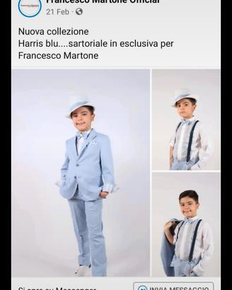 Vestito comunione Bambino harris blu "Italiano "