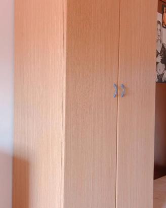 Armadio guardaroba 2 ante In ROVERE  con appendiab