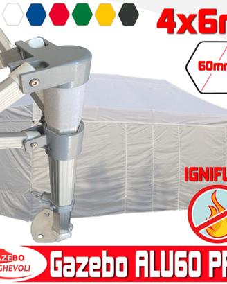 Gazebo tendone pieghevole 6x4 certificato ignifugo