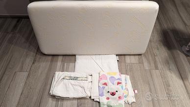 Materasso per lettino+cuscino e 2 lenzuola