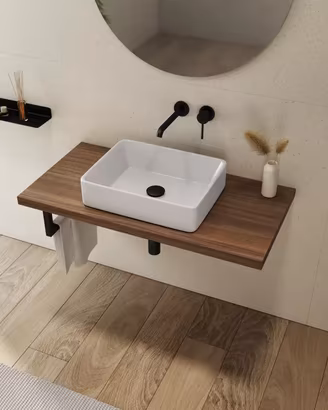 mensola top ripiano sospeso lavabo appoggio 3,8cm