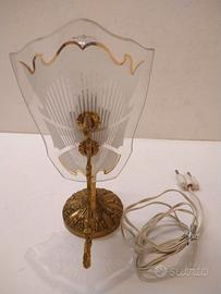 Abat-jour vintage anni '50 con vetro a ventaglio