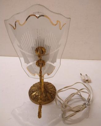 Abat-jour vintage anni '50 con vetro a ventaglio