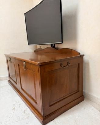 Cassapanca in legno color noce