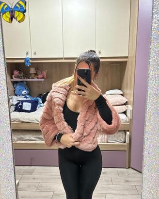 Eco pelliccia rosa, taglia S