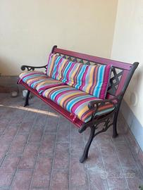 Panchina da giardino legno e ferro battuto