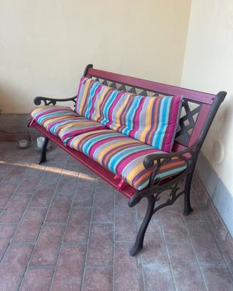 Panchina da giardino legno e ferro battuto