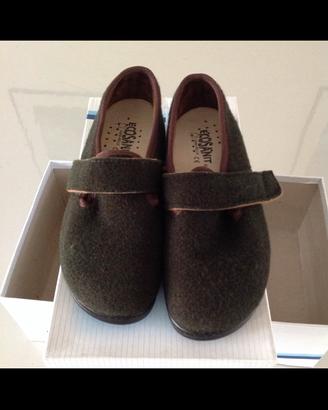 Pantofole Ecosanit verdi tessuto N.36