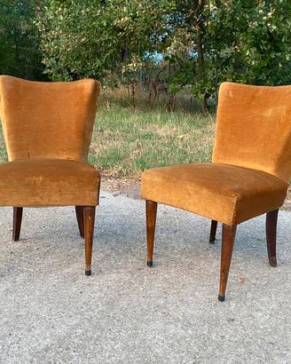 Poltroncine da camera in velluto anni ‘50
