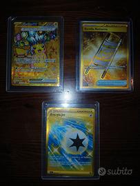 Lotto di 3 Carte Pokemon Ita Rare Gold Fuoriserie
