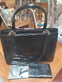 Borsa in pelle di coccodrillo anni '70