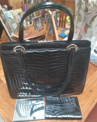 Borsa in pelle di coccodrillo anni '70