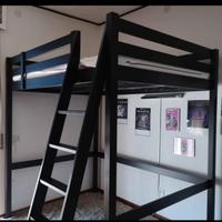 Letto a soppalco nero wenge (Ikea)