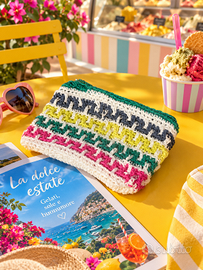 Pochette crochet multicolor portamonete