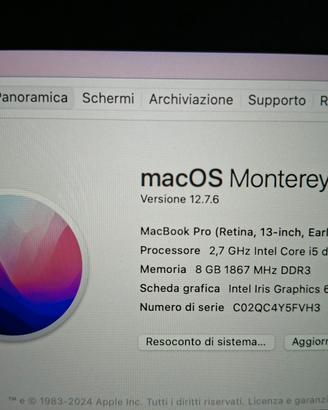 Macbook pro Retina 13" early 2015 128 gb 