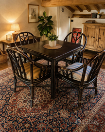 Tavolo con 4 poltroncine stile bambù