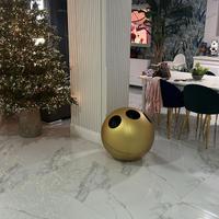 Pattumiera soldi design sfera metal oro nuovo