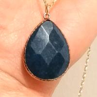 Ciondolo in Apatite con catenina in Argento dorato