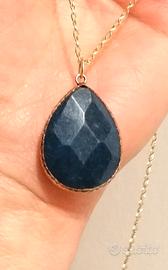 Ciondolo in Apatite con catenina in Argento dorato