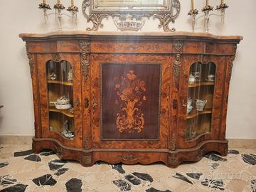 Consolle vintage anni 60 con vetrina