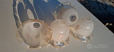 4 TAZZE VETRO PER LAMPADARIO