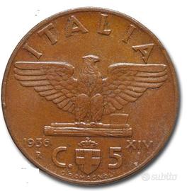RARO 5 centesimi 1936 Impero Vittorio Emanuele III
