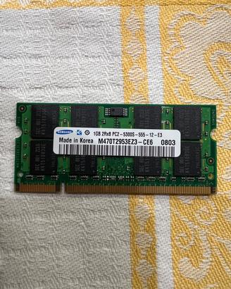 RAM Laptop Samsung 1GB DDR2 667MHz (PC2-5300S)