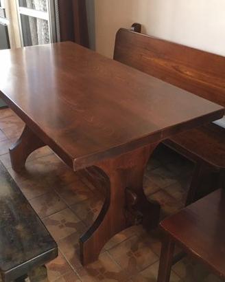 tavolo+cassapanca+panchina+sedia in legno massicc