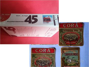 Anni60: Gioco Dadi da viaggio-Etichette liquori