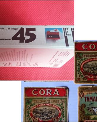 Anni60: Gioco Dadi da viaggio-Etichette liquori