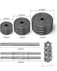 Ghisa Manubri Regolabili Set con Prolunga Barra
