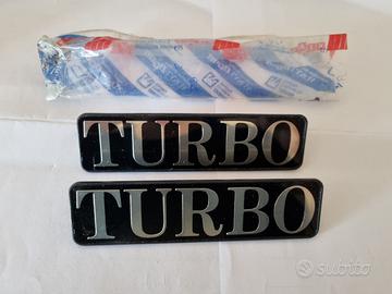 COPPIA SCRITTA "TURBO" MINIGONNA LANCIA DELTA HF