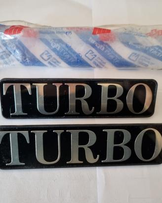COPPIA SCRITTA "TURBO" MINIGONNA LANCIA DELTA HF