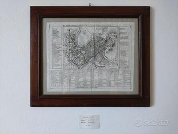 quadro incisione con mappa di verona