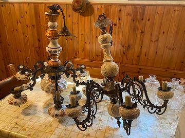 Lampadari d epoca ceramica vetro