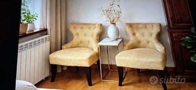Poltrone velluto giallo ocra