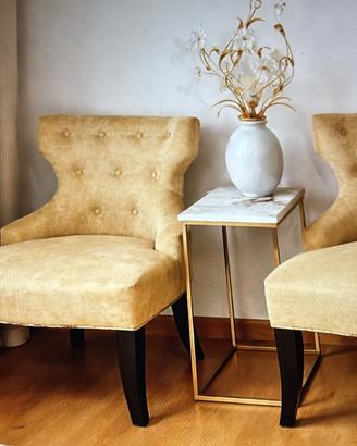 Poltrone velluto giallo ocra