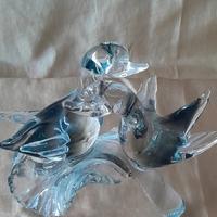 Soprammobile con uccelli in vetro di Murano 