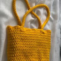 BORSA CON MANICI Cotone Giallo