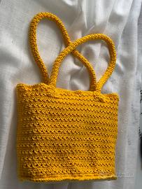 BORSA CON MANICI Cotone Giallo