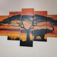 Quadro moderno multipannello 150x90 – Tramonto afr