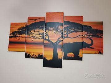 Quadro moderno multipannello 150x90 – Tramonto afr
