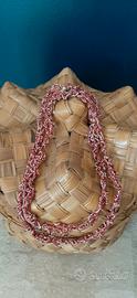 Collana rosso avorio uncinetto