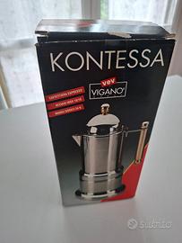 Caffettiera Kontessa VEV Viganò Inox Oro NUOVA 6tz