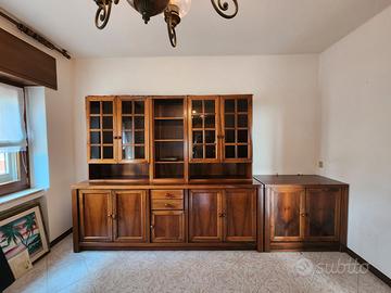 Mobile soggiorno noce massiccio anni '70