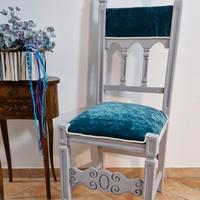 sedia imbottita shabby chic 
