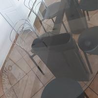 Tavolo cristallo e  marmo