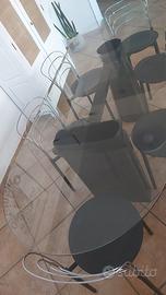 Tavolo cristallo e  marmo