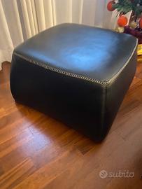 Pouf nero in pelle