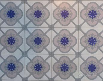 20 Piastrelle cemetine gres 20x20 decoro floreale
